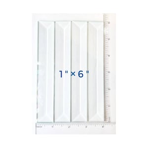 1&quot;× 6&quot; Glass Bevels, Stained Glass. Create Window Hangings, Panels & Ornaments. Sets of 8 or 16 pieces. Classic Elegant look for Borders.