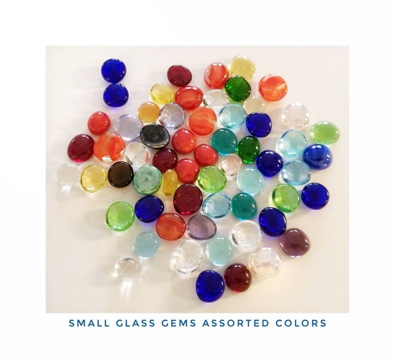 Small Glass Nuggets for Stained Glass. Flat Marbles, Assorted Colors.  Stepping Stones, Jewelry Making Supply. Kids Craft Project, Mosaics. -   Israel