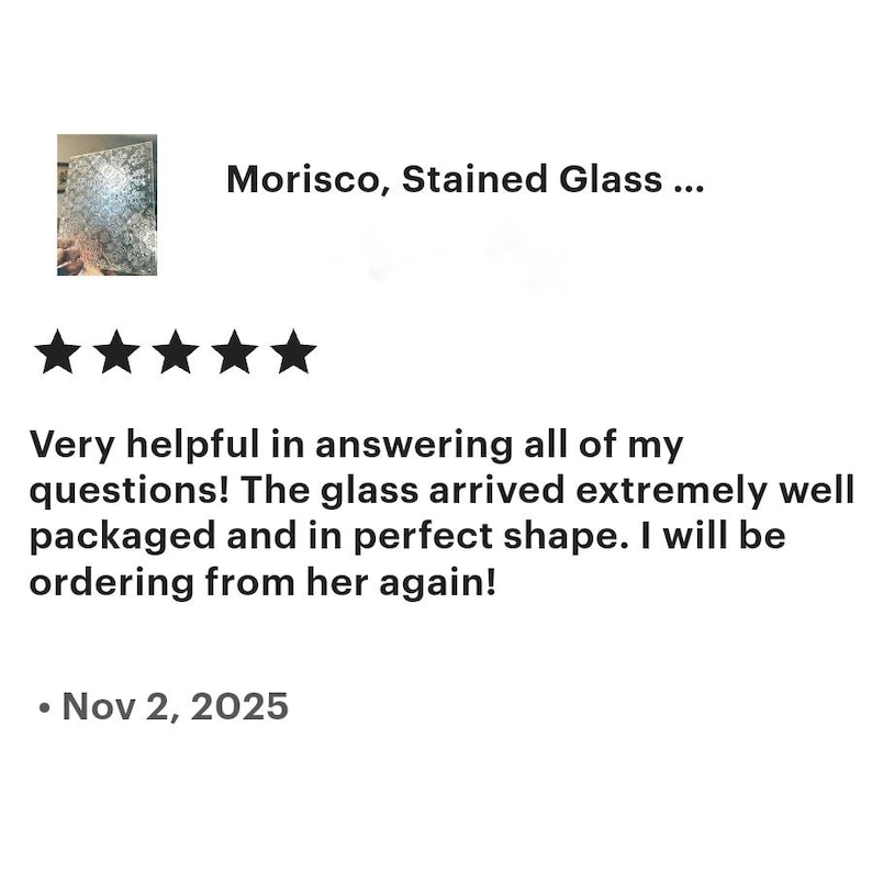 Morisco, Stained Glass Sheets, Clear, Textured Architectural Glass Art. Score on Smooth Side. Fun Craft & Jewelry Projects. 6''x 7''+- image 7