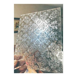 Morisco, Stained Glass Sheets, Clear, Textured Architectural Glass Art. Score on Smooth Side. Fun Craft & Jewelry Projects. 6.5''x 7''+-