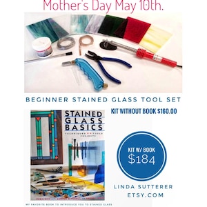 Beginner Stained Glass Kit. Soldering & Cutting Tool Set. Carbide Cutter, Hakko 503 Red Iron, Pliers, Book, Glass Sheets, Fun Accessories.
