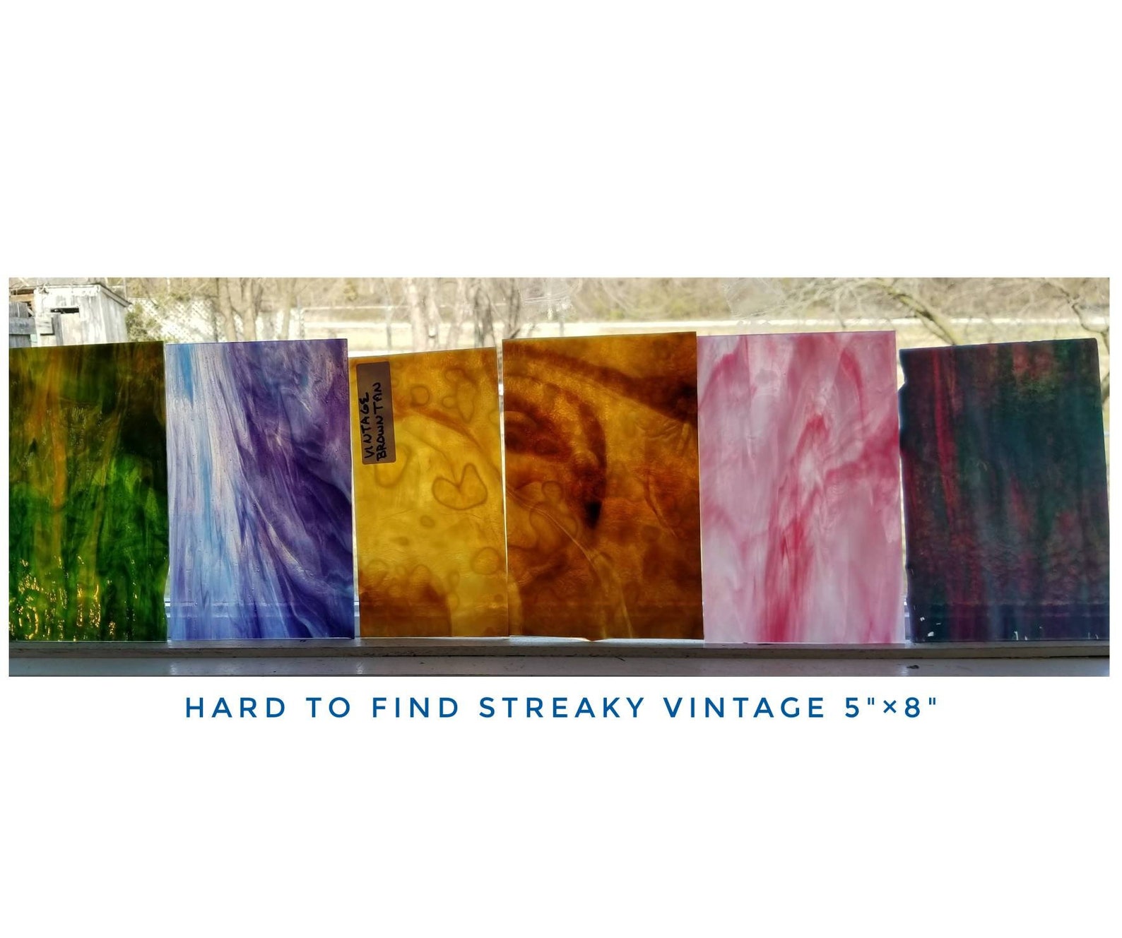Stained Glass Sheets Vintage hard to find 3 color mixes 6 pcs. Etsy