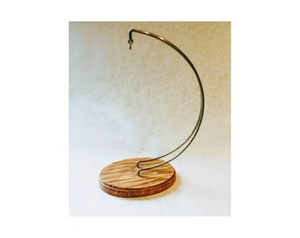 Ornament holder. Display stand for stained glass. Hang blown glass or suncatchers. Paintable with sturdy base. Terrarium globe stand.