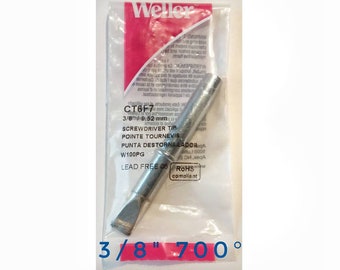 Soldering Iron Tip for Stained Glass, Jewelry Making, Wire or Metal Art Built-in temperature control 3/8" for Weller 100PG Iron