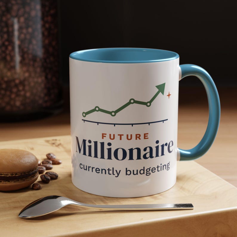 Future Millionaire Currently Budgeting Mug, Funny Budget Coffee Mug, Money Saving Gift, Personal Finance Gift, 11oz Ceramic Mug image 9