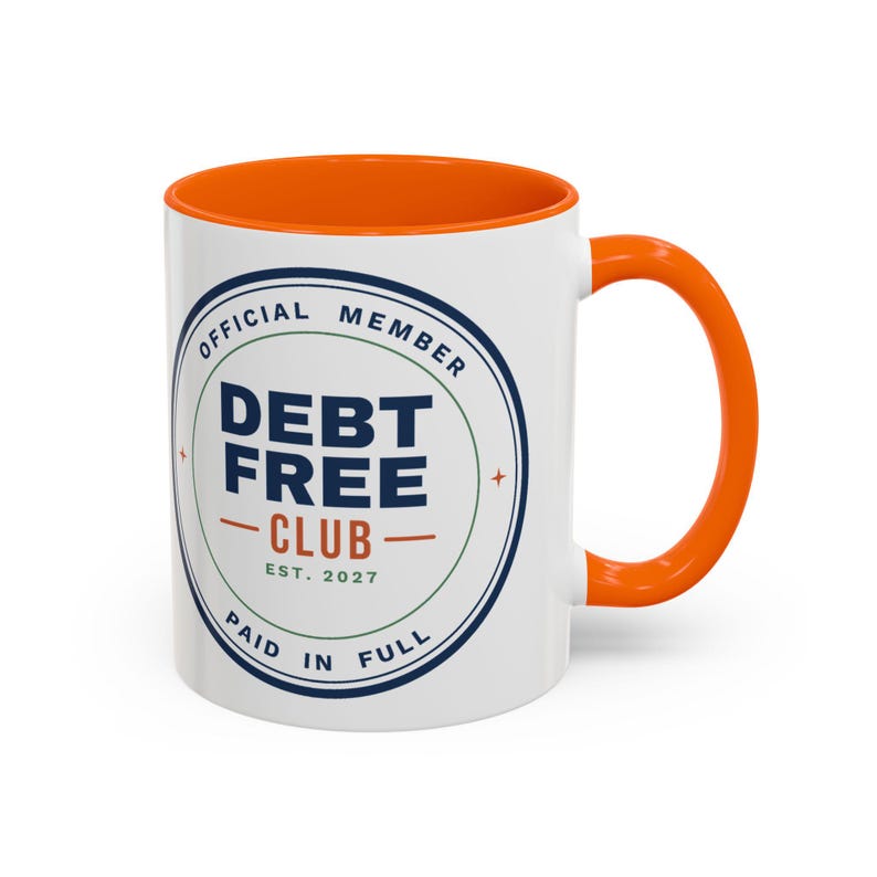 Debt Free Club Mug, Funny Budget Coffee Mug, Money Saving Gift, Personal Finance Gift, 11oz Ceramic Mug image 10
