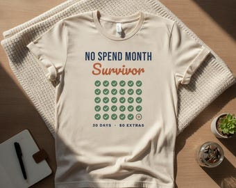 Camiseta "Sin Gastos del Mes", Camiseta Divertida para Ahorrar Dinero, Regalo para Ahorrar Dinero, Camiseta de Finanzas Personales, Algodón Cómodo Unisex
