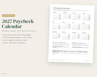 Utskrivbar lönekalender 2027, löneschema varannan vecka 2027, löneschema 3 månader, lönekalender i PDF-format, budgetplanerare