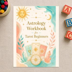 Astrology Workbook for Tarot Beginners, Spiritual Practice Companion, Divination Learning Journal, Card Reading Notebook, Tarot Study Notes