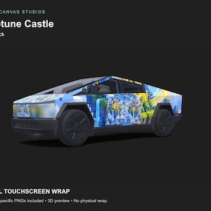 Chiptune Castle Tesla Touchscreen Wrap Bundle, Cybertruck Model 3 Y S X, Digital PNG