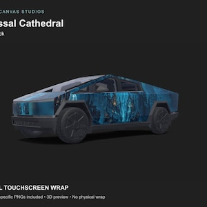 以下が含まれることがあります： サイバートラック用デジタルタッチスクリーンラップ、Abyssal Cathedralデザイン。グラフィックは、ゴシック建築の要素を取り入れた、青と黒のダークで雰囲気のあるシーンを描いています。このデジタル製品には、モデル専用のPNGファイルが12個含まれています。