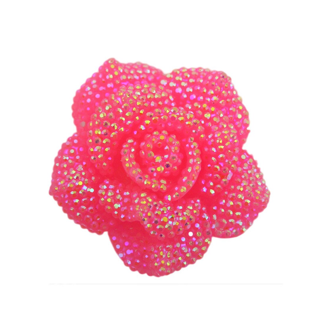 Rhinestone Rose Bead DIY Acrylic Chunky Necklace Rose - Etsy