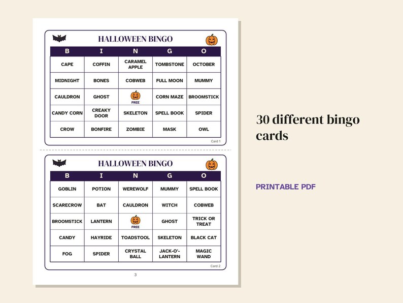Halloween Party Games Printable for Teens and Adults, Bingo 30 Cards, Trivia, Charades, Would You Rather, Instant Download PDF