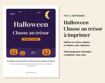 Fransk Halloween-skattjakt, rimande ledtrådar, inomhus och utomhus (PDF)