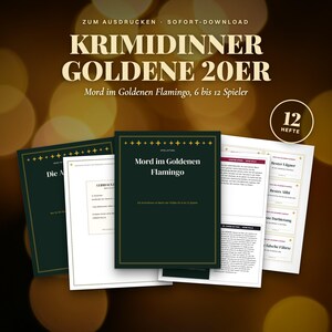 German 1920s Murder Mystery Printable, Krimidinner Goldene Zwanziger, Speakeasy Party for 6 to 12 Players, Game in German, Adults image 1