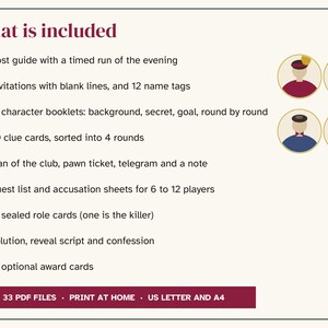 1920s Murder Mystery Game Printable, Speakeasy Party for 6 to 12 Players, Murder at the Gilded Flamingo, Adults, Instant Download image 5