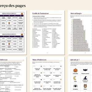 French Halloween Party Games Printable, Bingo 30 Cards, Quiz, Charades, Would You Rather, Teens and Adults, PDF