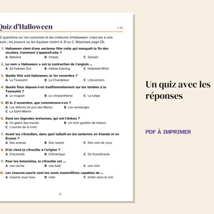 French Halloween Party Games Printable, Bingo 30 Cards, Quiz, Charades, Would You Rather, Teens and Adults, PDF