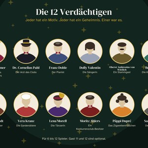 German 1920s Murder Mystery Printable, Krimidinner Goldene Zwanziger, Speakeasy Party for 6 to 12 Players, Game in German, Adults image 3