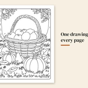 Cozy Autumn Coloring Pages Printable, 40 Fall Scenes, Reading Nooks, Cafes, Harvest, Rainy Days, Bold Lines, Instant Download PDF