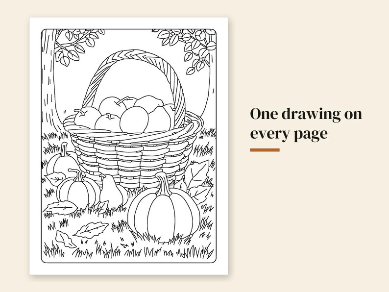Cozy Autumn Coloring Pages Printable, 40 Fall Scenes, Reading Nooks, Cafes, Harvest, Rainy Days, Bold Lines, Instant Download PDF