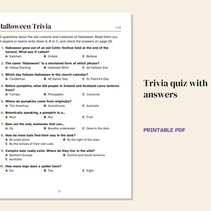 Halloween Party Games Printable for Teens and Adults, Bingo 30 Cards, Trivia, Charades, Would You Rather, Instant Download PDF