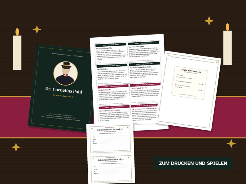German 1920s Murder Mystery Printable, Krimidinner Goldene Zwanziger, Speakeasy Party for 6 to 12 Players, Game in German, Adults image 7