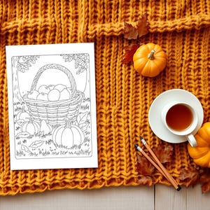 Cozy Autumn Coloring Pages Printable, 40 Fall Scenes, Reading Nooks, Cafes, Harvest, Rainy Days, Bold Lines, Instant Download PDF