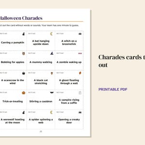 Halloween Party Games Printable for Teens and Adults, Bingo 30 Cards, Trivia, Charades, Would You Rather, Instant Download PDF