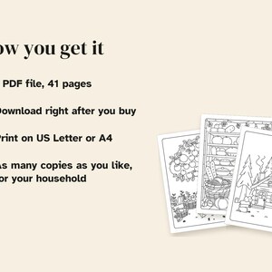 Cozy Autumn Coloring Pages Printable, 40 Fall Scenes, Reading Nooks, Cafes, Harvest, Rainy Days, Bold Lines, Instant Download PDF