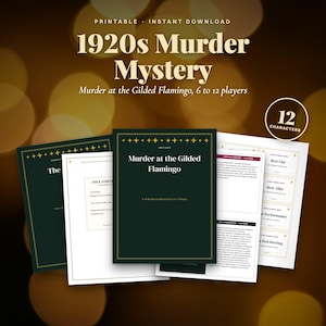 1920s Murder Mystery Game Printable, Speakeasy Party for 6 to 12 Players, Murder at the Gilded Flamingo, Adults, Instant Download image 1