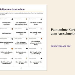 German Halloween Party Games Printable, Bingo 30 Cards, Quiz, Charades, Would You Rather, Teens and Adults, PDF
