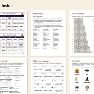 Halloween Party Games Printable for Teens and Adults, Bingo 30 Cards, Trivia, Charades, Would You Rather, Instant Download PDF