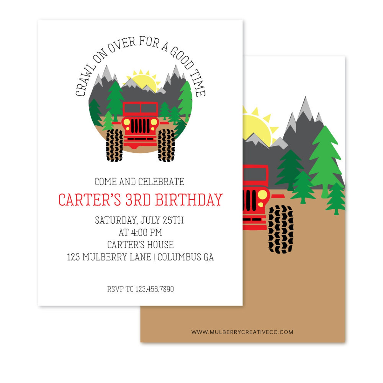 Jeep InvitationJeep Birthday PartyTruck InvitationOff Road Etsy