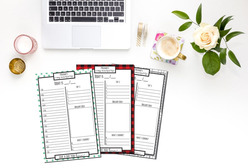 Personalized Daily Planner Notepad Hourly Planner Desk Pad Etsy