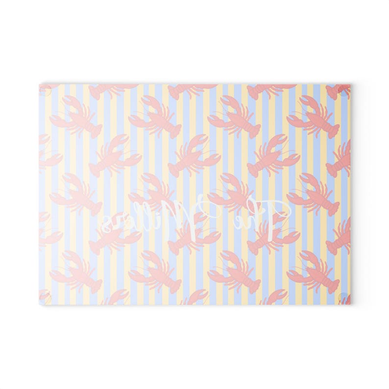 Pattern Loster Red Lobster Pattern Glass Cutting Board | Nautical Coastal Kitchen ...
