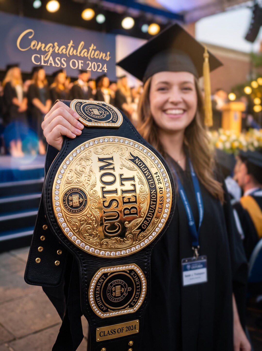 Personalized Graduation Trophy, Custom Belt, Custom Graduation Award ...