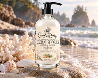 Coral Shores Botanical Body Lotion, Colloidal Oatmeal, Chamomile, Marshmallow Root, Aloe Vera, Meadowfoam Oil, Squalane, 8 oz