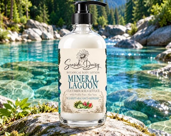 Mineral Lagoon Botanical Body Lotion, Cucumber Seed Oil, Watermelon Seed Oil, Prickly Pear, Sea Lettuce, Aloe Vera, Hyaluronic Acid, 8 oz