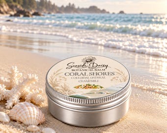 Coral Shores Botanical Body Balm, Colloidal Oatmeal, Chamomile, Aloe Vera & Meadowfoam, Fragrance Free Skin Moisturizer, 2 oz