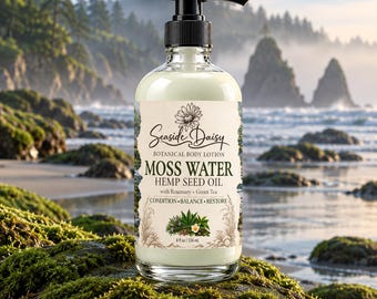 Moss Water Botanical Body Lotion, Hemp Seed Oil, Meadowfoam Oil, Camellia Seed Oil, Green Tea, Rosemary, 8 oz
