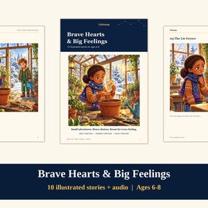 Cuori coraggiosi e grandi emozioni: 10 storie illustrate per bambini + audio MP3, età 6-8 anni, libro digitale.