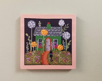 Hand-Painted Wooden Art Magnet by Mary Charles