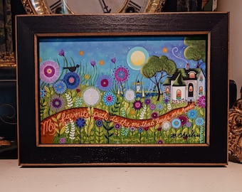 NEW - Mary's Mini Framed 4x6 Print The Way Home by Mary Charles