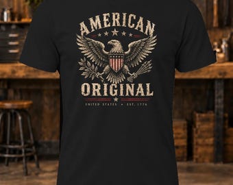 American Original T-Shirt – Men's Vintage-Style Patriotic Eagle Tee