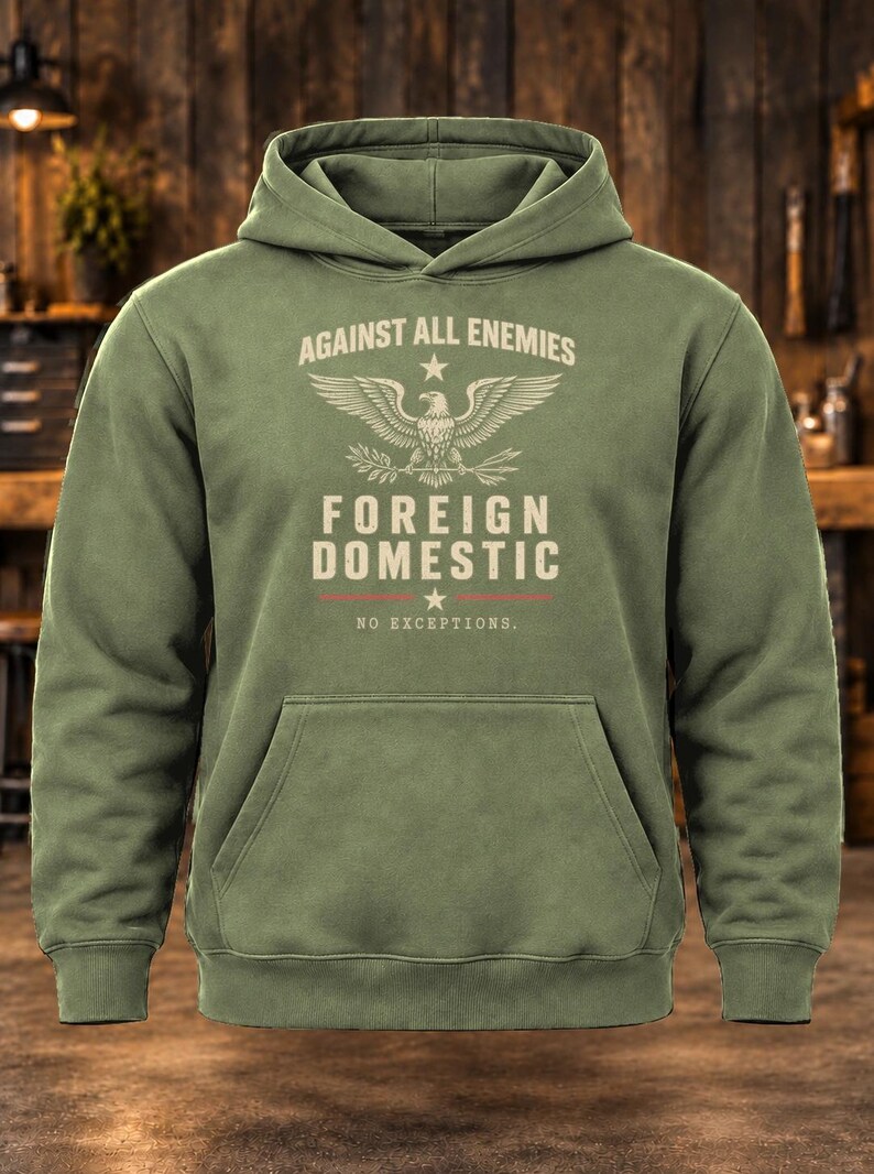 Against All Enemies Hoodie – Foreign and Domestic Pullover bild 1