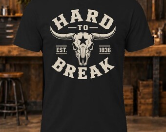 Camiseta "Difícil de romper" – Camiseta para hombre con calavera de cuernos largos de Texas