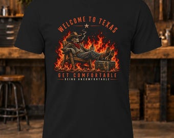 Bienvenido a Texas - Camiseta con estampado de vaquero esqueleto para hombre