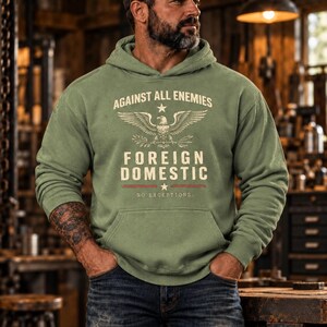 Against All Enemies Hoodie – Foreign and Domestic Pullover bild 2