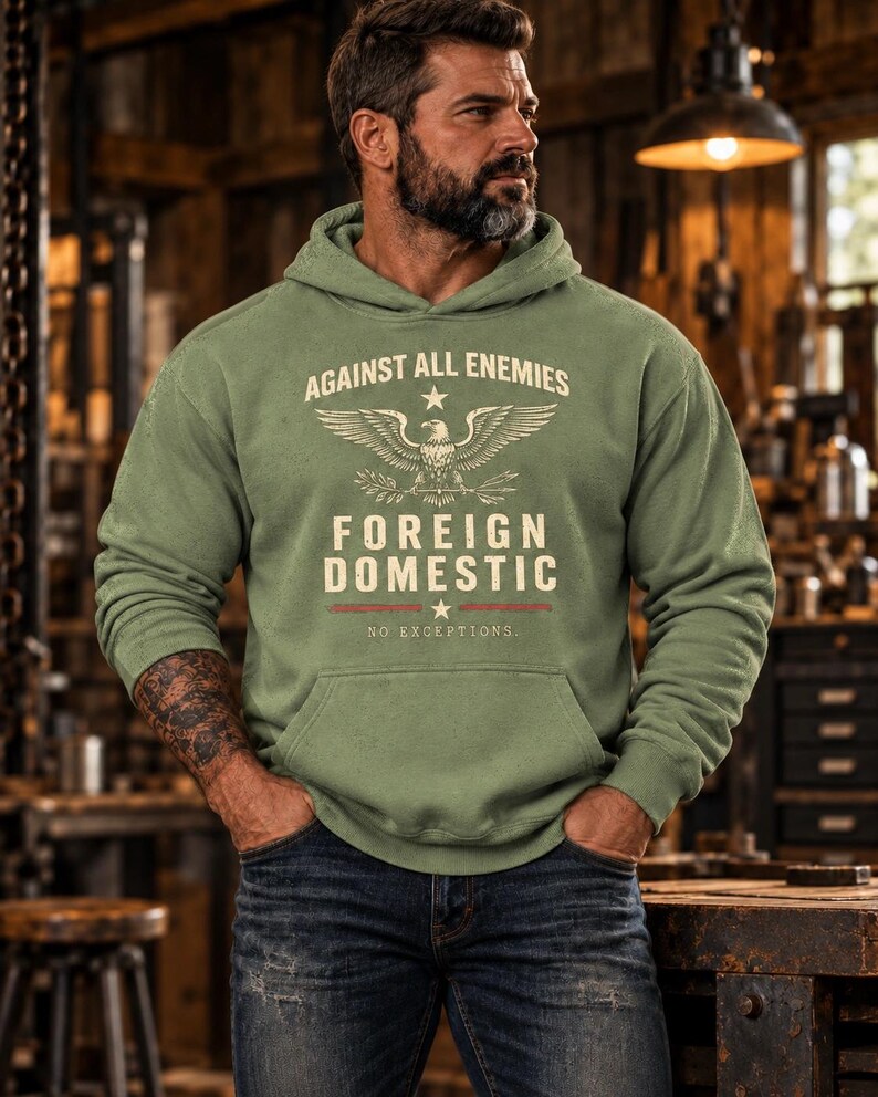 Against All Enemies Hoodie – Foreign and Domestic Pullover bild 2